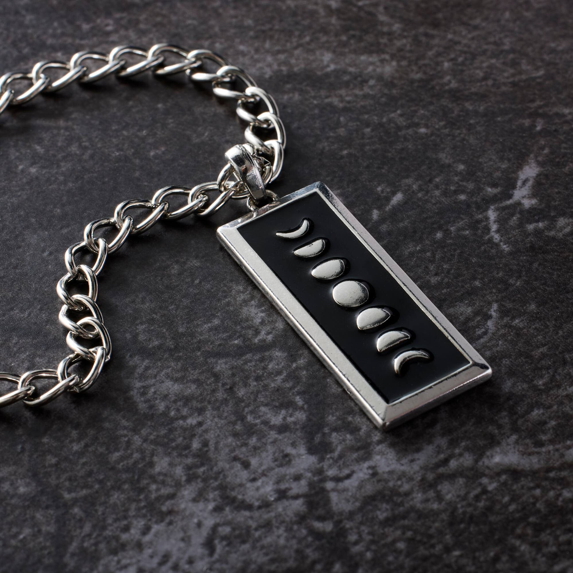 Black & Silver Metal Moon Phases Pendant by Bead Landing™